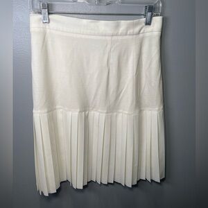 Akris‎ Punto Women's Cream Pleated Knee Length Wool Blend Skirt Size 6